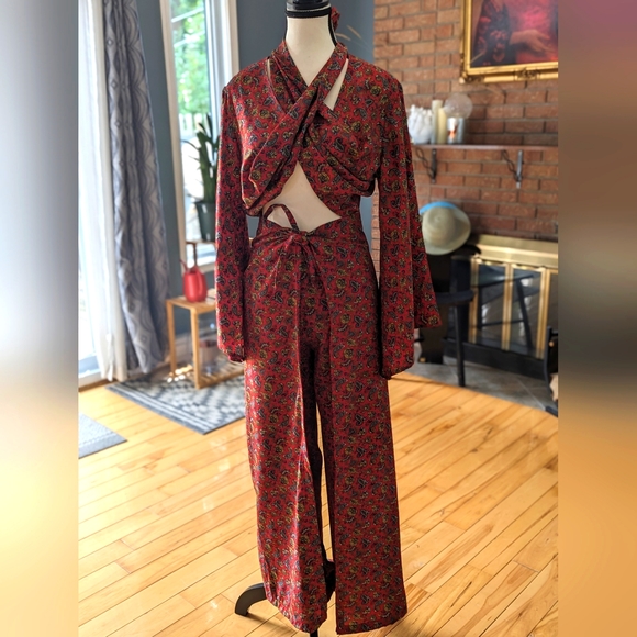 NWOT Handmade Indian Paisley Wrap 2pc Set - Picture 6 of 8